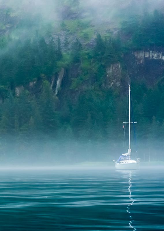 Boat on the water in Kenai Fjords National Park