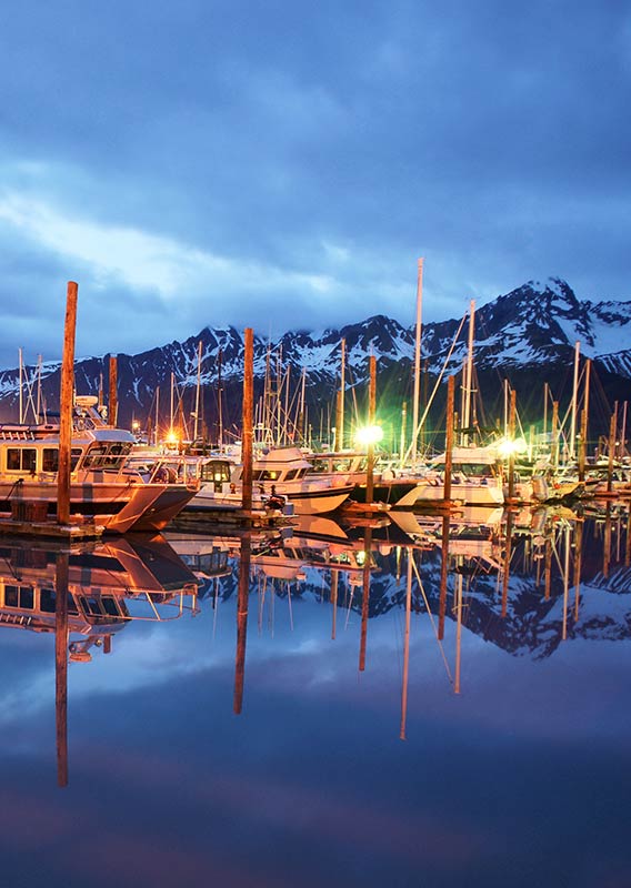 Seward Harbor filled with boats